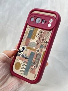 NR193 気分を良くする時間,対応するPixel 10 9 8 Pro 9A 8A ケース、対応するiPhone17 16 15 14 13 12 11 Pro Max 7 8 16 15 14 Plus 16e 17e 17 Air ケース、フルカメラ保護ソフト TPU ケース、キャンディカラーエンジェルアイラダーマットシリコン肌に優しいタッチフォンケースカバー（女性＆女の子向け） - バーガンディ - チェックする 4
