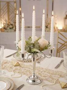 Luxury Metal Candelabra, Gold Elegant Multi-Arm Candle Holder, Vintage European Club Home Decor, Wedding Decoration Candelabra, Table Centerpiece Decoration, Holiday Event Decor, Cafe Photography Accessory - Modern and Stylish - View 4