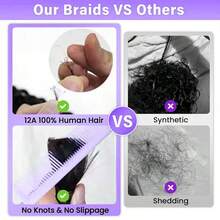 Boho Braids Miracle Knots Hair Human Crochet Hair WATER  Curly 18 Inch 125g Ombre Feather Crochet Human Hair For Women Pre-Separated Invisible Wet And Way Crochet Hair Extensions 1B/27# - 根根分明與漸層 - 查看 5