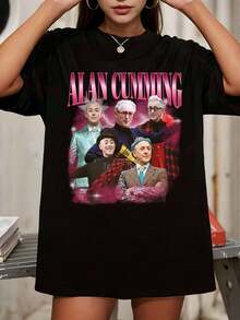 Alan Cumming Retro Graphic Tee, 90s TV Meme Shirt - 黑色 - 查看 1