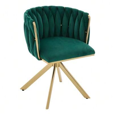Velour Armchair With Heavy-Duty Metal Frame, 180° Swivel Function, Back-Friendly Ergonomics And Velvety Soft Luxury For Flexible Use Between Lounge, Boudoir And Creative Workspace (Set Of 2)