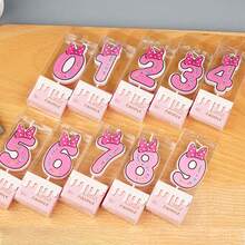 Bowknot Number Happy Birthday Candles, Cute Cartoon Creative Birthday Cake Decoration Candles - View 1
