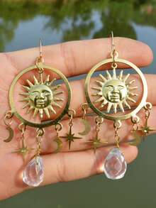1 Pair Exaggerated 3D Geometric Fabric Flower Earrings For Women - Multicolor - View 7