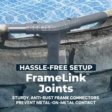 Steel Pro 10' X 30 Above Ground Pool, Round Metal Frame Outdoor Swimming Pool Set With Pump & Type I Cartridge, Gray - 12英尺 x 30英寸,石材 - 查看 6