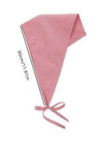 1pc Women's Fresh Gingham Check French Countryside Style Sun Protection Bandana Headband For Summer Boho Hair Scarf, Headscarf Fall Winter Hair Band Hair Accessories For Women For Vacation Outfits Woman - Ren kẻ caro đỏ - Xem 4