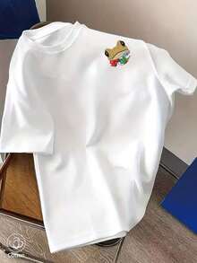 Bunny 'DtMF' Puerto Rican Fun Print, Women's Loose Fit 100% Cotton T-Shirt, Summer Clothing, Plus Size Summer Tops, K-Series, Cotton Tops, Women's Clothing, Women's Summer Clothing, Knitwear, Party Dresses, Women's Plus Size Clothing, Women's Plus Size Crew Neck Loose Tops, Best Friend Dresses, Vacation Clothing, Casual Activewear, Dressy Tops, Women's Sportswear, Women's Clothing Tops, Women's Promotional Clothing, Unisex, Teen Clothing, Basic T-Shirt, Women's Summer Clothing, Soft And Comfortable, Summer, Winter, Spring, Festivals, Eid, King's Day, Mother's Day, Parties, Beaches, Weddings, Graduation, Gyms, Elegant, Casual, Holidays, Sporty, Luxury, Formal, Polka Dots, Tassels, Floral Patterns, Graphics, Leopard Print, Women's Summer Clothing - White - View 4