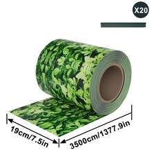 Outdoor Garden Privacy Fence Strip 35m PVC Small Leaves Pattern Sun Shield Visual Protection Screen With 20x Fixing Clips, Windbreak Mats For Yard Balcony Double Rod Fence - 小葉子 - 查看 2