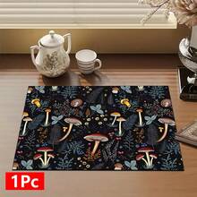 1 buah Alas Pengering Piring Penyerap Motif Jamur, Alas Penyerap Meja Mesin Espresso, Alas Saluran Pembuangan Wastafel, Alas Penyerap Keran Lembut, Alas Cangkir Wastafel Kamar Mandi, Dekorasi Rumah, Aksesoris Dapur & Kamar Mandi - MultiWarna - View 15