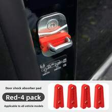 4 peças de almofadas de silicone para amortecimento de porta, capas protetoras para fechadura de porta, proteção de parede espessa, almofadas de amortecimento para redução de ruído, amortecedores universais para carro, redução de ruído, amortecimento e proteção da fechadura da porta - Amortecedor de choque com absorção de tempo - Ver 12