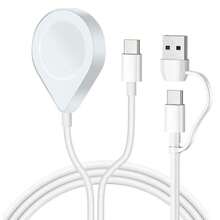 4-In-1 USB A/Type-C Charger And Multi-Function Fast Charging Cable. Compatible With Apple Watch Ultra/SE/11/10/9/8/7/6/5/4/3/2/1 Series. Suitable For IPhone 17/16/15/14/13/12/11. - White - View 8