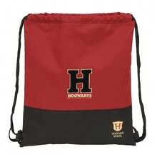 Safta Harry Potter حقيبة رياضية هاري بوتر حقيبة ظهر مدرسية حقيبة رياضة مع أربطة، جيب داخلي مزود بسحاب، رمادي وأسود مع شارة، مقاس واحد، للمدرسة والرياضة، باللون الأزرق جريفندور - هوجورتس - مشاهدة 2