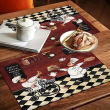 1pc Chef Pattern Printed Absorbent Dish Drying Mat, Espresso Machine Countertop Absorbent Mat, Sink Drain Mat, Soft Faucet Absorbent Mat, Sink Cup Mat, Kitchen & Bathroom Accessories - Multicolor - View 9