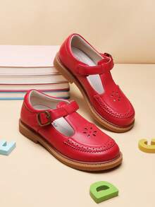 Girls Mary Jane Ballet Flats – School Uniform Dress Shoes For Toddler & Little Girls(Back To School Shoes) - 紅色 - 查看 1