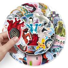 50pcs Surreal Weirdcore Style Sticker Pack, Interesting Ins Dreamy Core Art Stickers, Fantasy Fashion Graffiti Stickers, Waterproof Stickers For Water Bottles, Laptops, Phones, Luggage, Notebooks, Fridges - Multicolor-1 - View 5