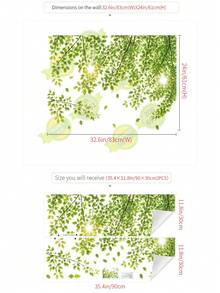 UV 印刷玻璃葉片裝飾貼紙，夏季遮陽玻璃貼膜，戶外綠色植物 PVC 牆貼 - UV69361-CGQS - 查看 3