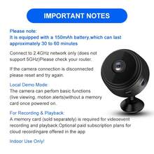 1/2pcs 480P WiFi Camera, Built-In Microphone, Portable Camera, USB Rechargeable, Motion Sensor, Night Vision, Home Pet Security Video Monitoring Camera - Black - View 4