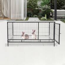 Bird Enclosure With Automatic Egg Collection, Indoor & Outdoor Metal Duck Coop, Black Poultry House, Chicken Run For Backyard Chickens And Small Animals - View 4