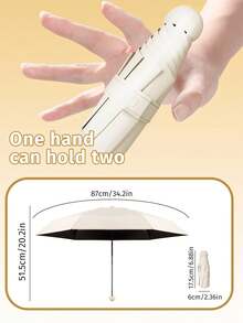 BAODINI Travel Essential Mini Umbrella With Storage Pouch, Compact Portable UV Protection Lightweight Pocket Umbrella, Manual Open/Close, Suitable For Men And Women, Vacation, Beach, Travel Necessity, Also Can Be Used As Room Decor, Men Can Put In Handbag Or Backpack - A - View 6