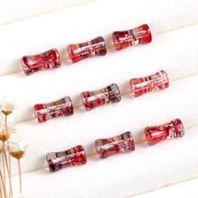 30PCS 6x12mm Glass Transparent Bamboo Shaped Beads With Golden Foil, Nature-Inspired Spacer Charms, Durable Bulk Beads For Fresh & Elegant DIY Jewelry - 竹子 - 查看 5