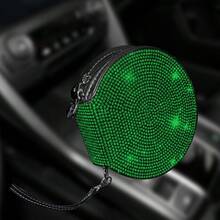 Full Rhinestone Car CD Bag, Luxury Vehicle Disc Storage Pouch, Auto CD Holder Disc Organizer Case - View 6