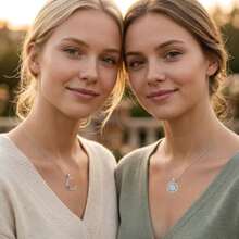 Collar para parejas para 2 regalos de joyería de sol y luna - Abril y febrero - Ver 7