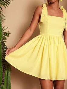 Women Midi Dresses - 鵝黃 - 查看 7