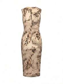 Women Midi Dresses - 黑白 - 查看 8