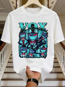 Men's Summer Casual Soft Round Neck Short Sleeve T-Shirt,Print Graphic For Spring And Summer. - White - View 3
