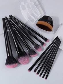 13PCS Black Makeup Brush Set,Magic Foundation Brush With Box,Full-Face&Eye Makeup Brushes,Professional Kit For Beginners,All-In-One Kit - Black - View 4