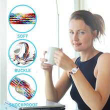 AirTag Wristband, Nylon Strap GPS Tracker Holder Protective Case, Compatible With Apple AirTag, Adjustable Anti-Lost Bracelet, Suitable For Children And Elderly - Multicolor - View 5