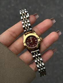 Jam Tangan Quartz Elegan dan Istimewa, Menampilkan Desain Klasik, Sempurna untuk Perjalanan Sehari-hari, Jalan-jalan Santai, dan Acara Sosial. - Perak Emas - View 3