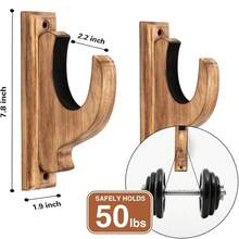 4 piezas/2 piezas/1 pieza de soporte de madera para montar en la pared, soporte de almacenamiento para rifles de caza en el hogar, soporte decorativo de pared para y flecha. - 1 pieza - Ver 2