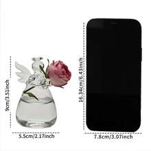 1pc/2pcs/Set Glass Vase With Angel Design, Transparent Floral Plant Container, Hanging Flower Vase, Wedding Party Home Garden Decor - Angel Vase - View 4