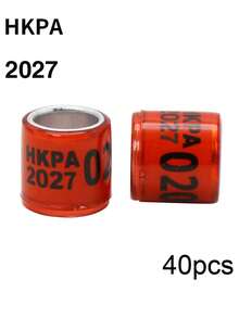 40 chiếc vòng đeo chân chim bồ câu màu xanh lá cây mới năm 2027, đường kính trong 8mm, có số, làm bằng hợp kim nhôm và nhựa, dùng để huấn luyện và nhận dạng chim cảnh. - Xem 20