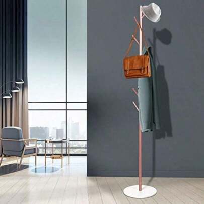 Coat Rack Hat Clothes Stand Hanger Garment Hook Metal Organizer Gold