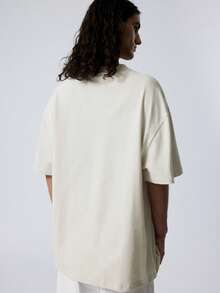 Men's Oversized Streetwear T-Shirt - 米色 - 查看 2