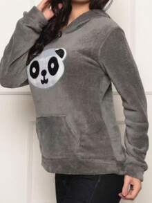 Women's Warm Panda Winter Sweater - 灰色 - 查看 4