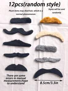 24pcs Moustache Set, Variety Of Fake Mustaches For Costume Fun, Multi-Color Beard Stickers For Party Favors, Birthday & Event Decorations, Photo Booth Props, Fun Prank Accessories, Themed Costume Accessories - Short-haired Fake Beard - View 10