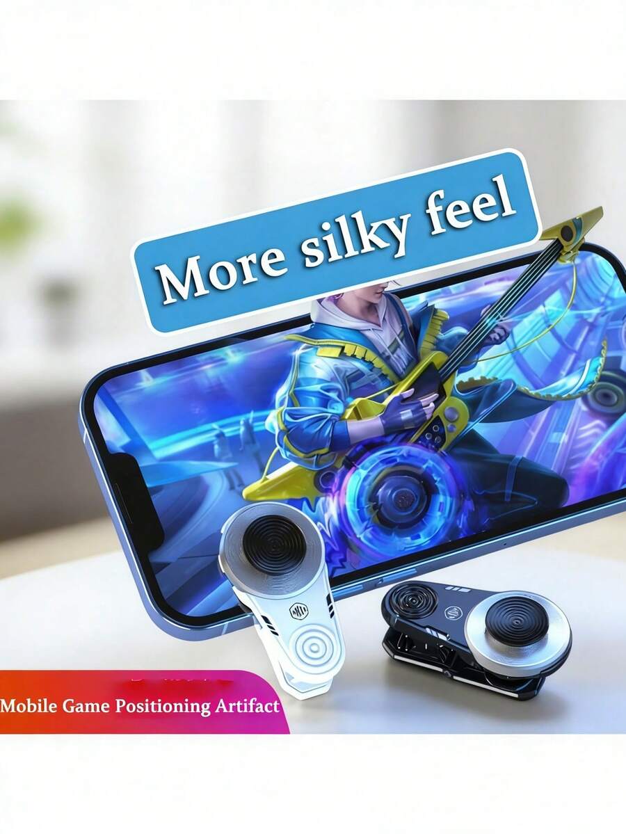Clip‑On Mobile Game Joystick, Portable Conductive Physical Touch Game Controller, 360° Smooth Movement Gaming Auxiliary Accessory, Battery‑Free Design, Sensitivity May Drop With Thick Screen Protector, For IOS & Android Smartphones