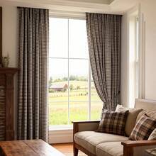 Gingham Pattern Single Panel Curtain, Modern Geometric Pattern Curtain For Bedroom And Living Room - Multicolor - View 11