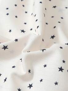2 Peças/Conjunto Pijama Feminino, Conjunto de Roupa de Dormir Casual com Estampa Minimalista de Estrela, Top de Manga Longa com Gola e Calça Longa - Damasco - Visão 6