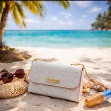 Small Women's Handbag With Crossbody Strap And Chain, Mini Bag, Women's Party Bags - Beige - View 4