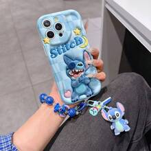 Disney Has Authorized, Phone Case - Chain Set, The Stitch Lilo & Stitch 3D Phone Case Plus A Silicone 3D Stitch Bracelet With Metallic Ring Removable Bracelet, Stitch And Angel Pattern, Compatible With Iphone17/16/15/14/13/12/11/XS/XR/X Plus Pro Max, A Stylish Cartoon Phone Case, The Perfect Gift Choice, Phone Protection, Durable Phone Cover, Great Gift For Friends And Family. - trắng - Xem 6