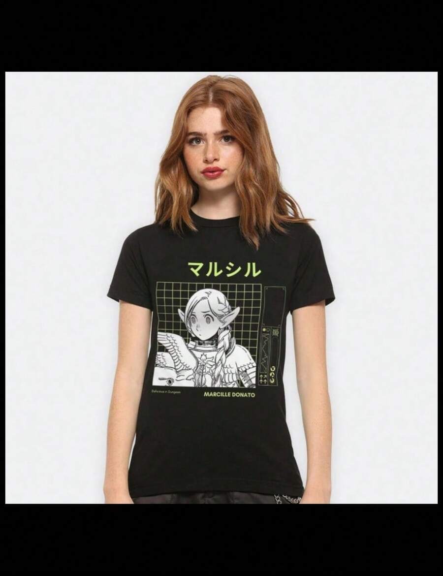 Marcille Donato Delicious In Dungeon T-Shirt, Cotton Tee, Men's Women's Sizes - màu đen - Xem 1