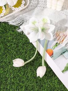 1 pieza Pinza de pelo con borla de flor de lirio y tulipán artificial de moda, elegante y clásica, adecuada para uso diario y vacaciones, accesorio para el cabello de mujer, celebración de vacaciones y regalo, pinzas para el cabello - Multicolor - Ver 15