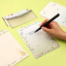 1/3/6 Sets Of Writing Paper And Envelopes With Liners, Featuring Beautiful Floral Patterns, Double-Sided Invitation Cards With Random Designs Suitable For Love Letters, Invitations, Graduation Cards, Greeting Cards, Etc. - Floral Small Envelopes - View 10