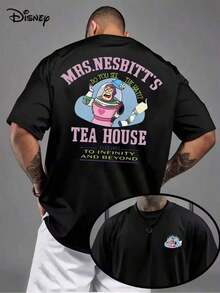 Disney Toy Story Tea Party, DisneyAuthorized 1 Fashion Cartoon Short Sleeve Design,Disney Cartoon Short Sleeve, Disney Men's ShortSleeve. - 黑色 - 查看 1