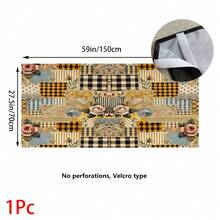 1pc Floral Pattern Printed Tablecloth, Kitchen Small Curtain, Cabinet Curtain With Curtain Holes, Easy To Hang, 100% Polyester, Rectangular, Woven, Machine Washable, Kitchen Decor And Accessories, Suitable For Kitchen Cabinets And Home Decoration - Multicolor - View 16