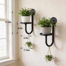 2pcs Hanging Planters For Indoor Plants Wall Plant Holder Plant Hanger Indoor Wall Planters Window Plant Shelves Hanging Plant Holder Window Plant Hanger Plant Decor - U Shape - View 3