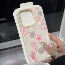 1pc Pink Ocean Seahorse, Turtle, Shell Pattern Full Coverage TPU Shockproof Phone Case, Compatible With Apple 17, 16, 15, 14, 13, 12, 11 Pro Max And Series - Multicolor - View 2